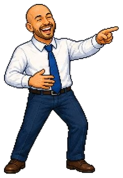 Pixel mini Michael representing 3. Telegram gateway